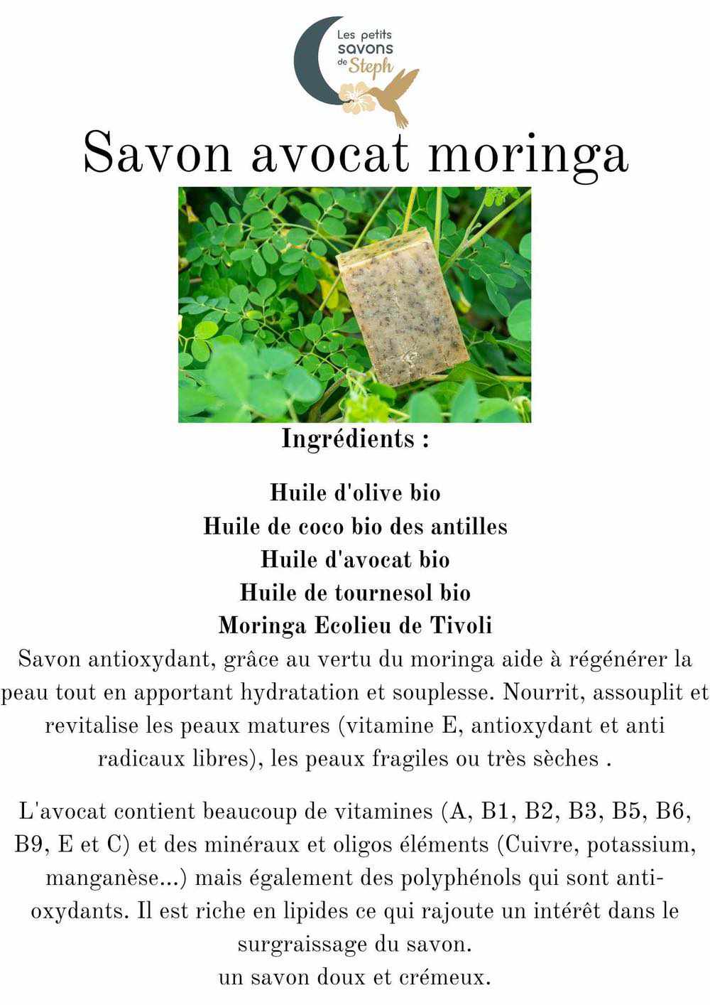 Recette Savon avocat moringa