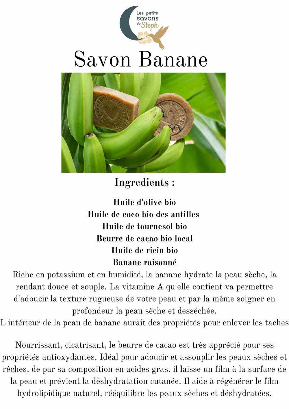 Recette Savons artisanaux Martinique banane